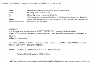 Aggiornamento Medici specialisti