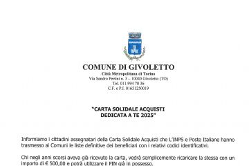Carta Solidale acquisti dedicata a te 2025