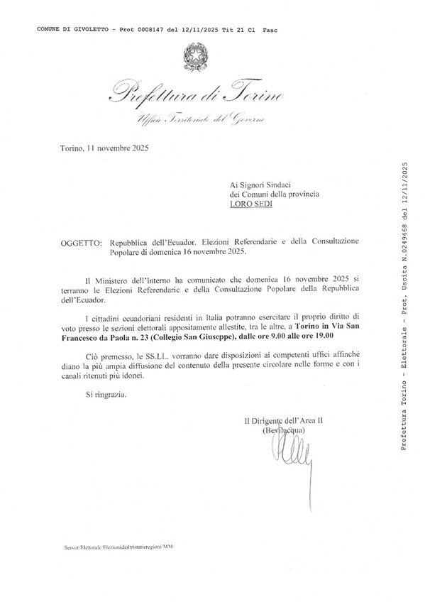 Repubblica dell'Ecuador. Elezioni Referendarie e della Consultazione Popolare di domenica 16 novembre 2025