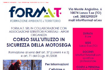 Corso utilizzo in sicurezza della motosega - 30/04/2026 a Lanzo Torinese