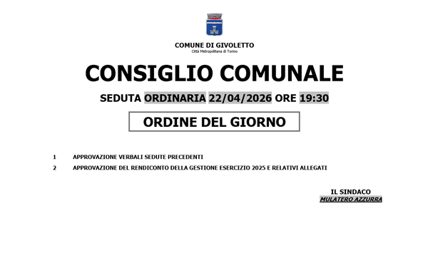 Ordine del giorno Consiglio Comunale