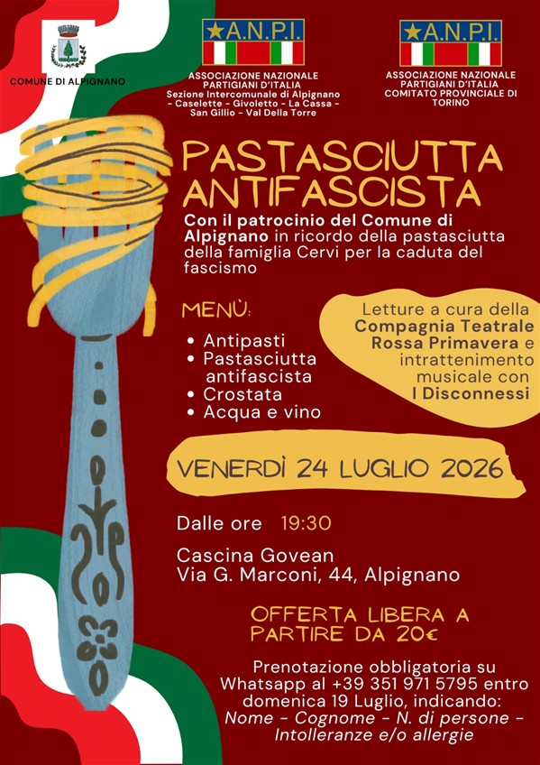 Pastasciutta Antifascista ad Alpignano